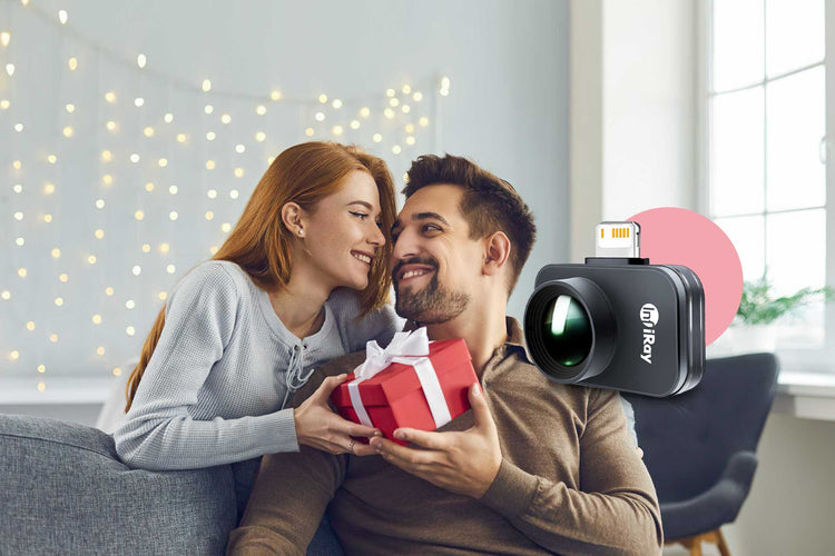 A wife give her husband a thermal imaging camera for Valentine's Day.