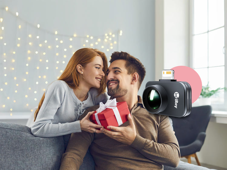 A wife give her husband a thermal imaging camera for Valentine's Day.
