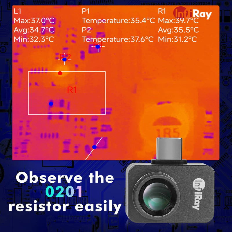Cargue la imagen en el visor de la galería, Cámara termográfica InfiRay P2 Pro con gran precisión de medición
