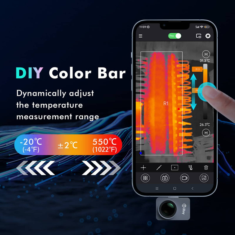 Load image into Gallery viewer, Infiray P2 PRO Dynamically adjust temperature measurement range
